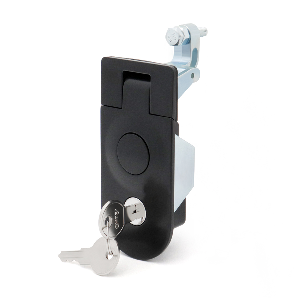 房车汽车用按压锁电柜锌合金机械工业平面门锁带钥匙锁